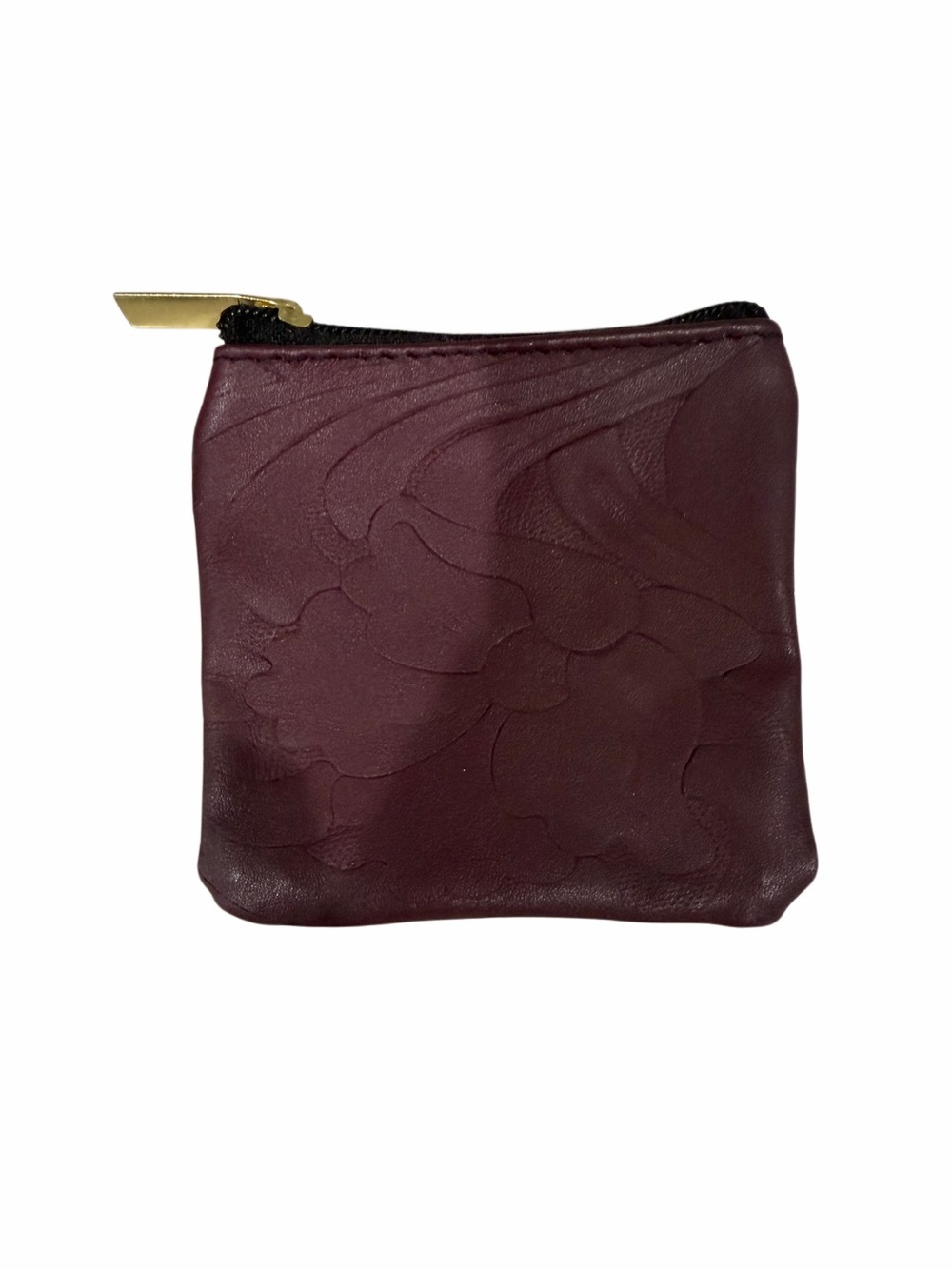 Leather Coin Pouch - Burgundy
